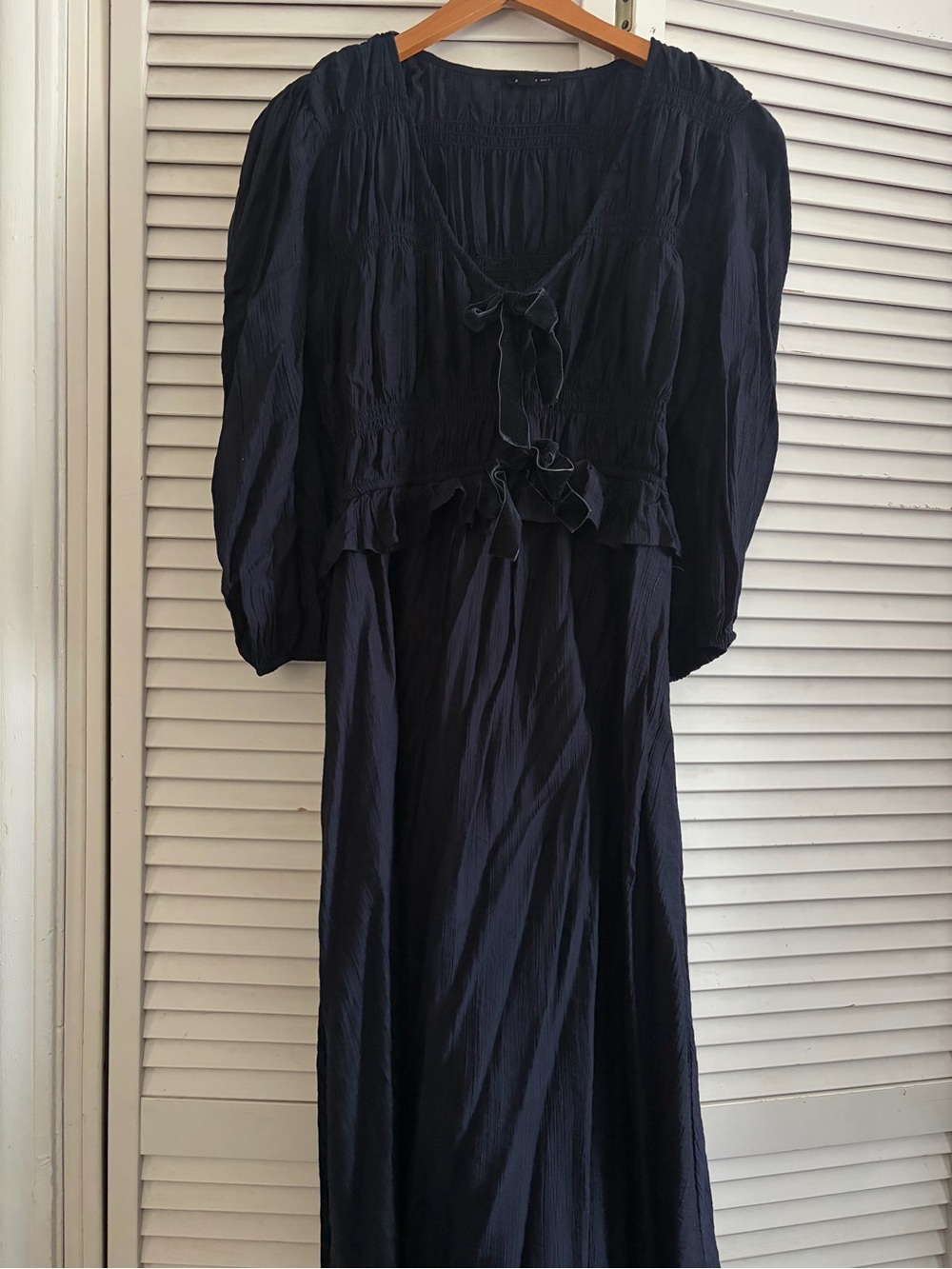 August sky navy blue midi dress